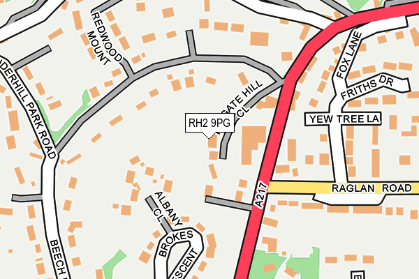 RH2 9PG map - OS OpenMap – Local (Ordnance Survey)