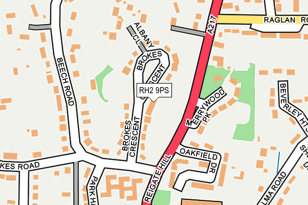 RH2 9PS map - OS OpenMap – Local (Ordnance Survey)