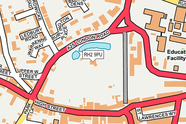 RH2 9PU map - OS OpenMap – Local (Ordnance Survey)