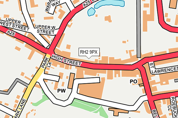 RH2 9PX map - OS OpenMap – Local (Ordnance Survey)