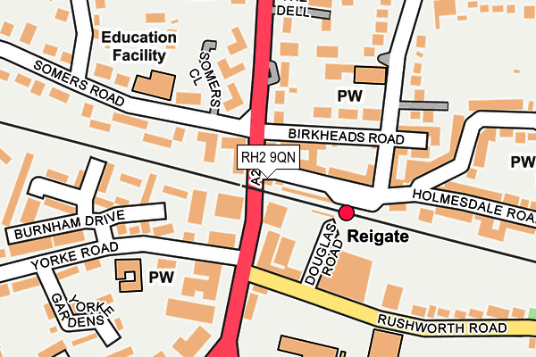 RH2 9QN map - OS OpenMap – Local (Ordnance Survey)