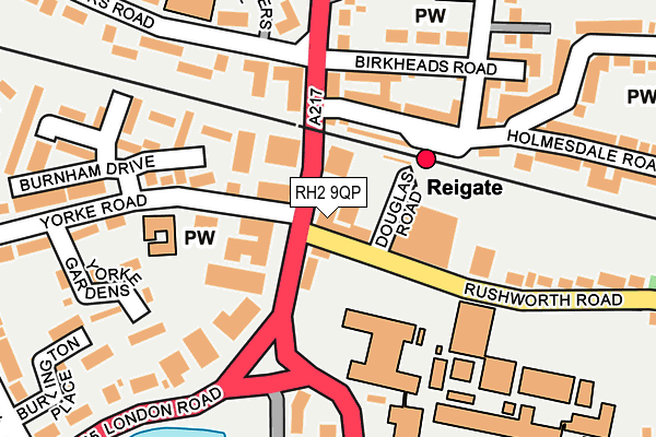 RH2 9QP map - OS OpenMap – Local (Ordnance Survey)