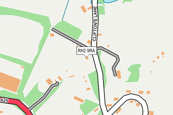 RH2 9RA map - OS OpenMap – Local (Ordnance Survey)
