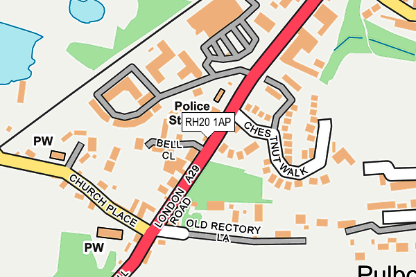 RH20 1AP map - OS OpenMap – Local (Ordnance Survey)