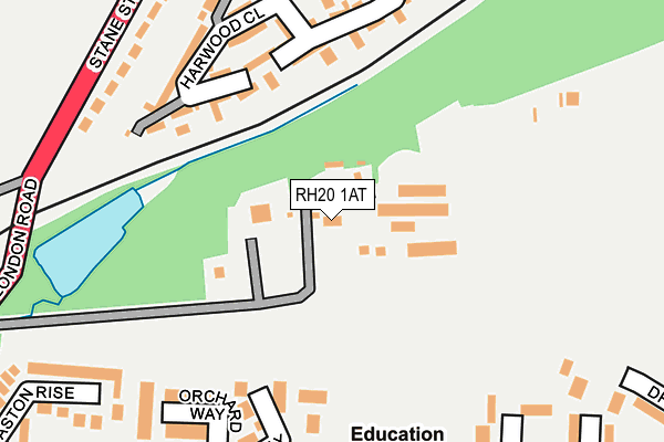 RH20 1AT map - OS OpenMap – Local (Ordnance Survey)