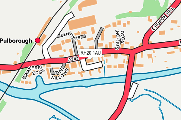 RH20 1AU map - OS OpenMap – Local (Ordnance Survey)