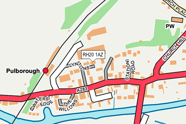 RH20 1AZ map - OS OpenMap – Local (Ordnance Survey)