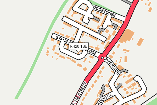 RH20 1BE map - OS OpenMap – Local (Ordnance Survey)