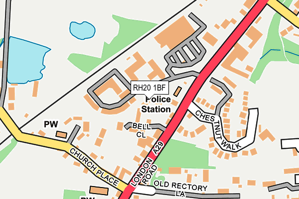 RH20 1BF map - OS OpenMap – Local (Ordnance Survey)