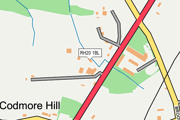 RH20 1BL map - OS OpenMap – Local (Ordnance Survey)