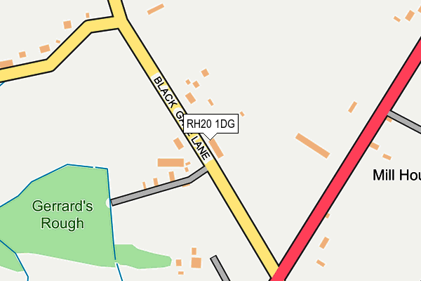 RH20 1DG map - OS OpenMap – Local (Ordnance Survey)