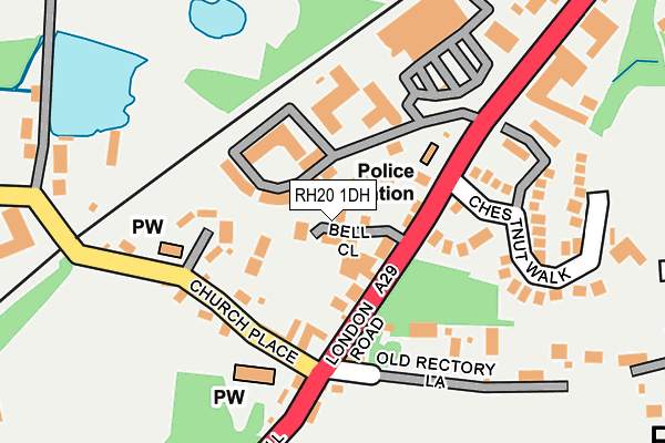 RH20 1DH map - OS OpenMap – Local (Ordnance Survey)