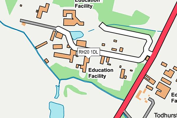 RH20 1DL map - OS OpenMap – Local (Ordnance Survey)