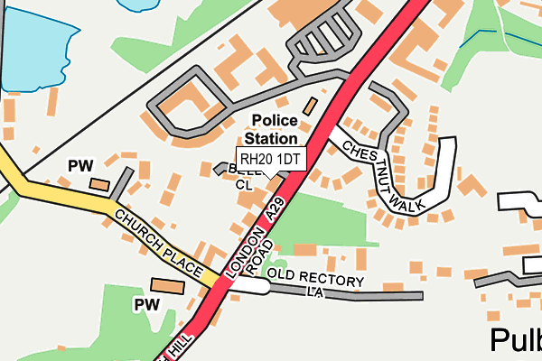 RH20 1DT map - OS OpenMap – Local (Ordnance Survey)