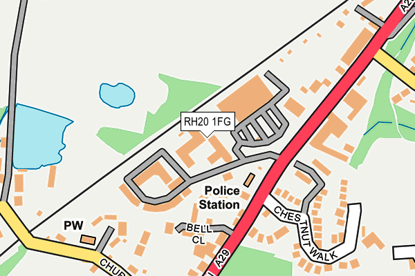 RH20 1FG map - OS OpenMap – Local (Ordnance Survey)