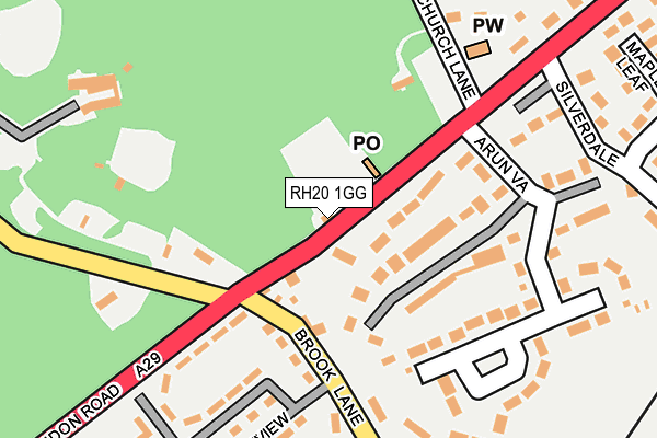 RH20 1GG map - OS OpenMap – Local (Ordnance Survey)