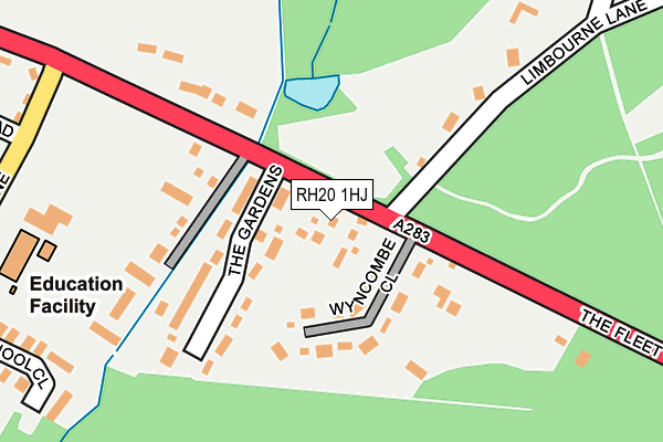 RH20 1HJ map - OS OpenMap – Local (Ordnance Survey)