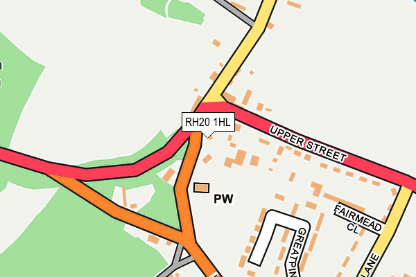 RH20 1HL map - OS OpenMap – Local (Ordnance Survey)