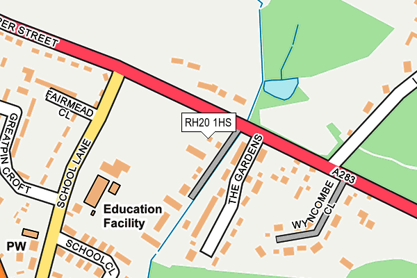 RH20 1HS map - OS OpenMap – Local (Ordnance Survey)