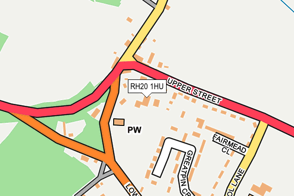 RH20 1HU map - OS OpenMap – Local (Ordnance Survey)