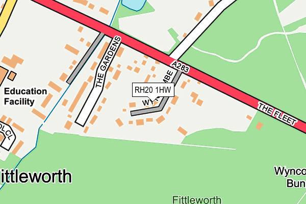 RH20 1HW map - OS OpenMap – Local (Ordnance Survey)