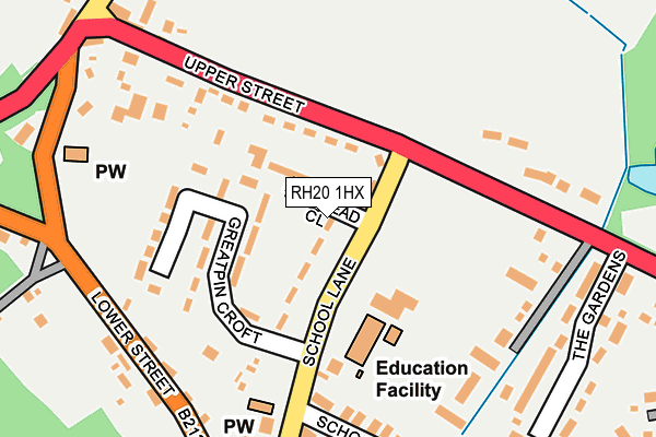 RH20 1HX map - OS OpenMap – Local (Ordnance Survey)