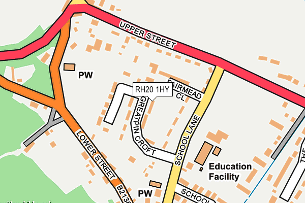 RH20 1HY map - OS OpenMap – Local (Ordnance Survey)