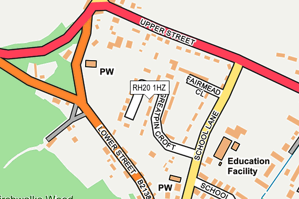 RH20 1HZ map - OS OpenMap – Local (Ordnance Survey)