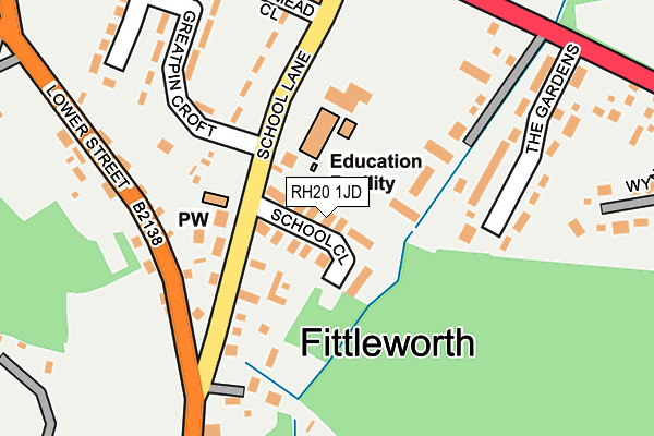 RH20 1JD map - OS OpenMap – Local (Ordnance Survey)