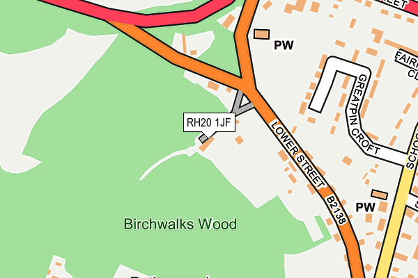 RH20 1JF map - OS OpenMap – Local (Ordnance Survey)