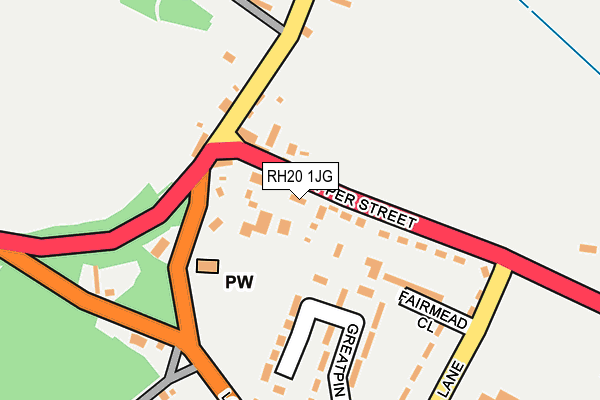 RH20 1JG map - OS OpenMap – Local (Ordnance Survey)