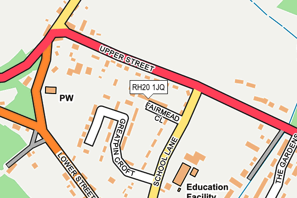 RH20 1JQ map - OS OpenMap – Local (Ordnance Survey)