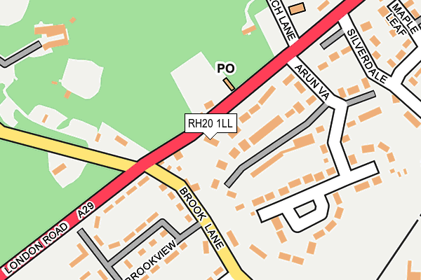 RH20 1LL map - OS OpenMap – Local (Ordnance Survey)