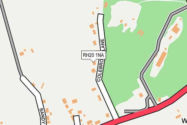 RH20 1NA map - OS OpenMap – Local (Ordnance Survey)