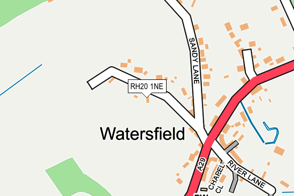 RH20 1NE map - OS OpenMap – Local (Ordnance Survey)