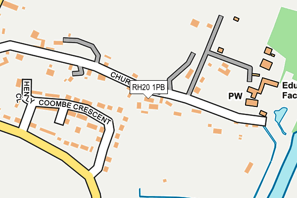 RH20 1PB map - OS OpenMap – Local (Ordnance Survey)