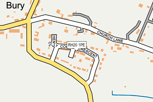 RH20 1PE map - OS OpenMap – Local (Ordnance Survey)