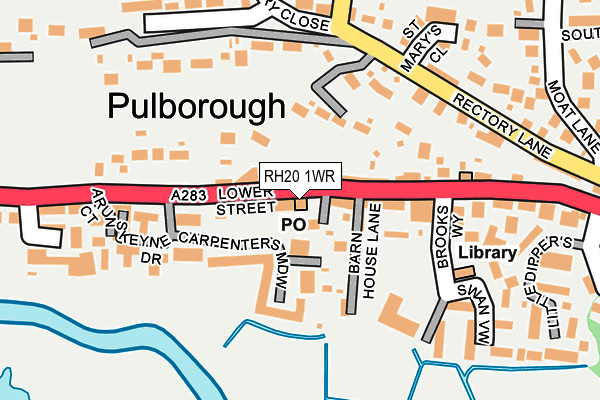 RH20 1WR map - OS OpenMap – Local (Ordnance Survey)