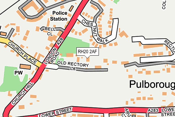 RH20 2AF map - OS OpenMap – Local (Ordnance Survey)