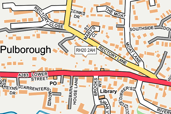 RH20 2AH map - OS OpenMap – Local (Ordnance Survey)