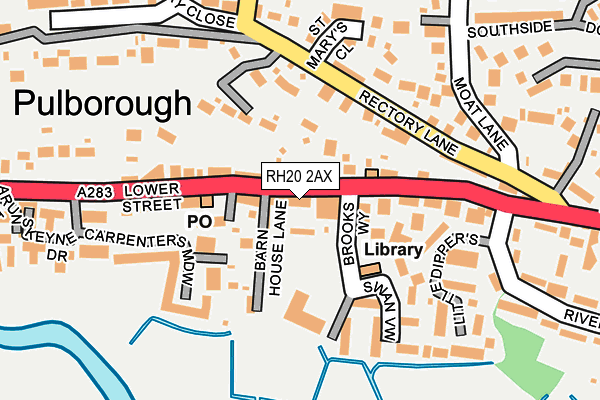 RH20 2AX map - OS OpenMap – Local (Ordnance Survey)