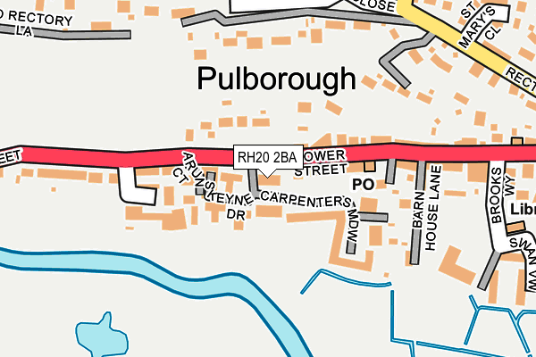 RH20 2BA map - OS OpenMap – Local (Ordnance Survey)