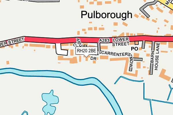 RH20 2BE map - OS OpenMap – Local (Ordnance Survey)