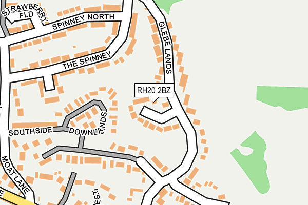 RH20 2BZ map - OS OpenMap – Local (Ordnance Survey)