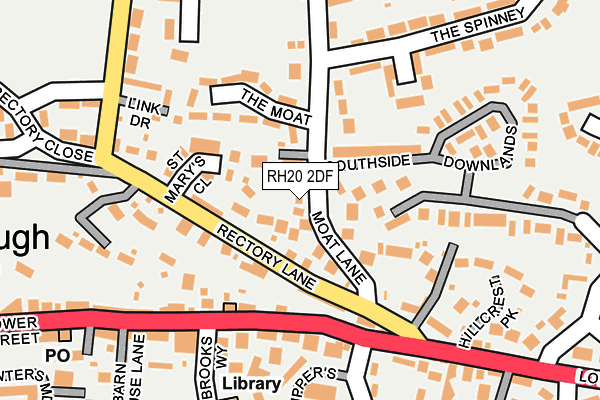 RH20 2DF map - OS OpenMap – Local (Ordnance Survey)