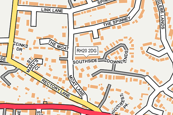 RH20 2DG map - OS OpenMap – Local (Ordnance Survey)