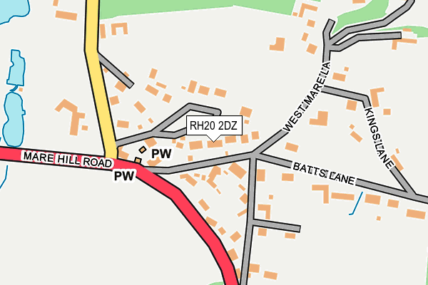 RH20 2DZ map - OS OpenMap – Local (Ordnance Survey)