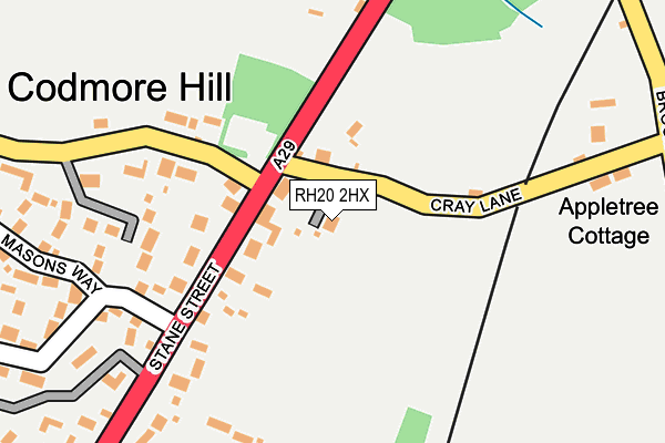 RH20 2HX map - OS OpenMap – Local (Ordnance Survey)