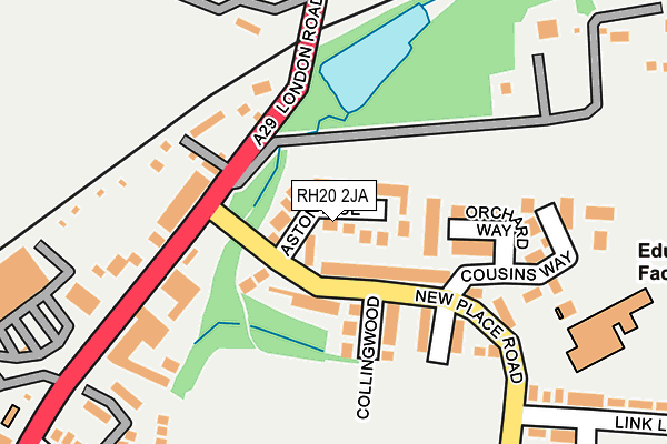 RH20 2JA map - OS OpenMap – Local (Ordnance Survey)