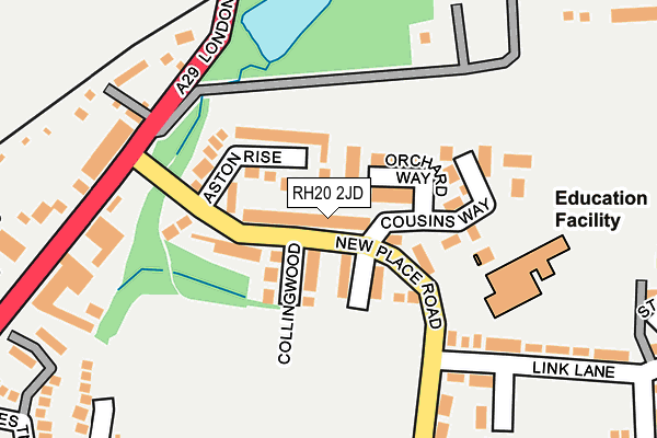 RH20 2JD map - OS OpenMap – Local (Ordnance Survey)